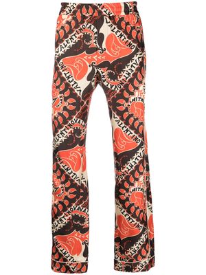 Valentino abstract-print pajama trousers - Orange