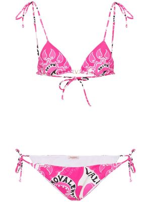 Valentino Archive Manifesto bikini set - Pink