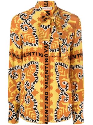 Valentino bandana-print silk shirt - Orange