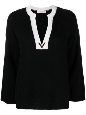 Valentino Black VGold Detail Cashmere Jumper