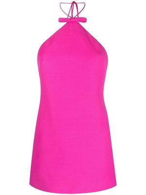 Valentino bow-detail halterneck minidress - Pink