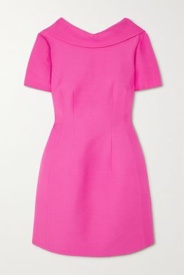 Valentino - Bow-detailed Wool And Silk-blend Crepe Mini Dress - Pink