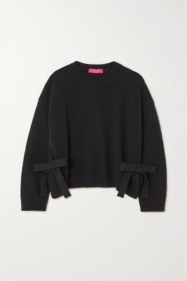 Valentino - Bow-detailed Wool Sweater - Black