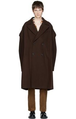 Valentino Brown Double-Breasted Coat