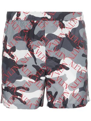 Valentino camouflage grid logo swim shorts - UP0 CAMOU
