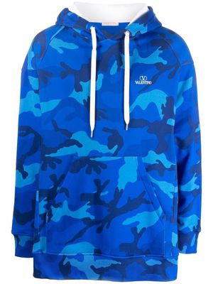 Valentino camouflage-print oversized hoodie - Blue