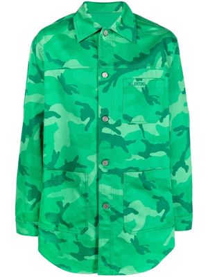 Valentino camouflage-print shirt jacket - Green