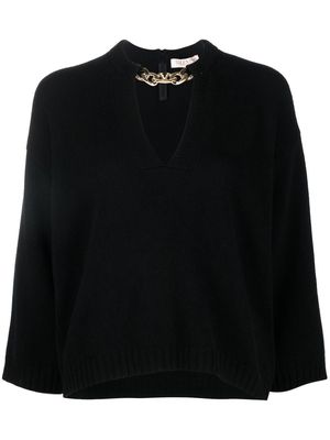 Valentino chain-detail knitted top - Black
