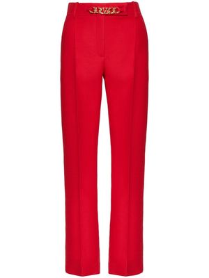 Valentino chain-link straight-leg trousers - Red
