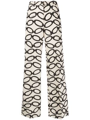 Valentino chain-print trousers - White