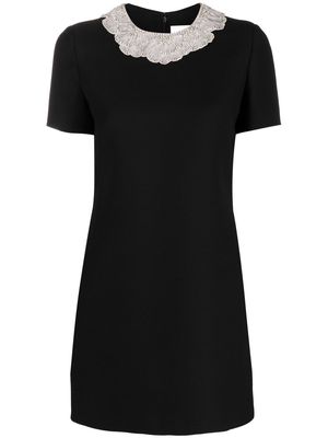 Valentino contrast-collar minidress - Black