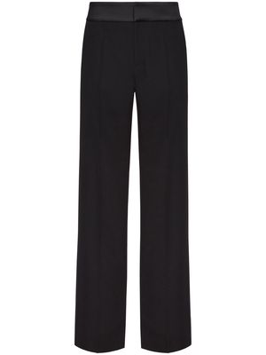 Valentino contrasting-waistband straight-leg trousers - Black