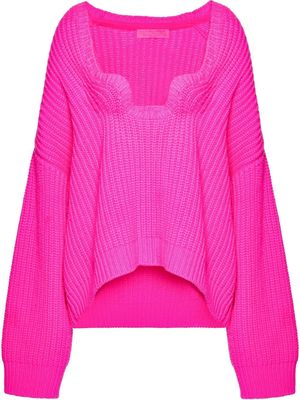 Valentino Couture neckline wool jumper - Pink