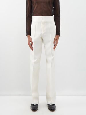 Valentino - Crepe Couture High-rise Wool-blend Suit Trousers - Mens - Ivory