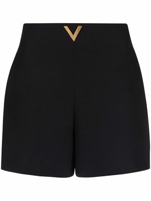 Valentino Crepe Couture logo-plaque shorts - Black