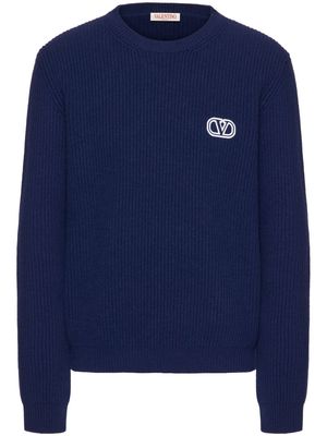Valentino crew neck wool jumper - Blue