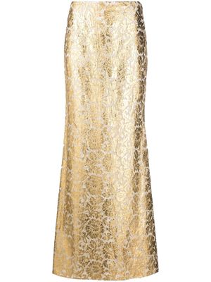 Valentino crinkled effect long skirt - Gold