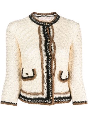Valentino crochet-knit jacket - Neutrals