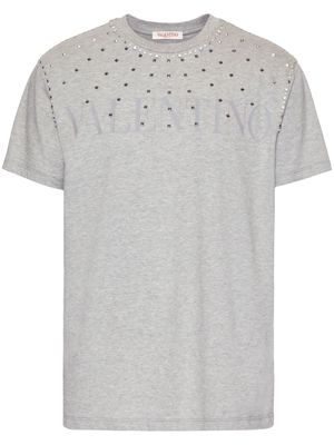 Valentino crystal-embellished T-shirt - Grey