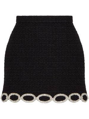 Valentino crystal tweed miniskirt - Black
