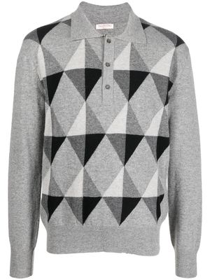 Valentino diamond-knit wool jumper - Grey