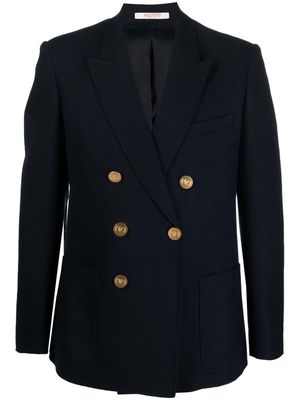 Valentino double-breasted wool blazer - Blue