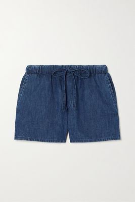 Valentino - Embellished Denim Shorts - Blue