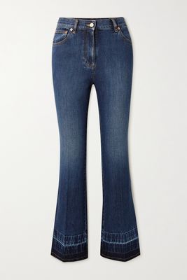 Valentino - Embellished High-rise Wide-leg Jeans - Blue