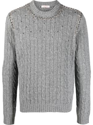 Valentino embellished virgin wool jumper - Grey