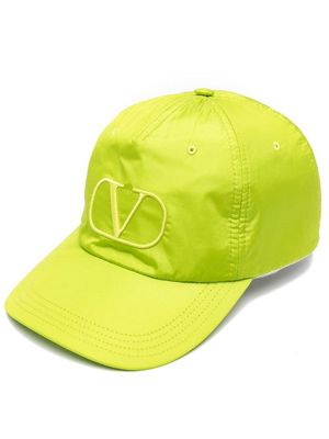 Valentino embroidered-logo silk baseball cap - Green