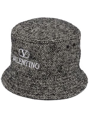 Valentino embroidered-logo wool bucket-hat - Grey