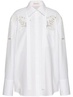 Valentino embroidered-motif button-up shirt - White