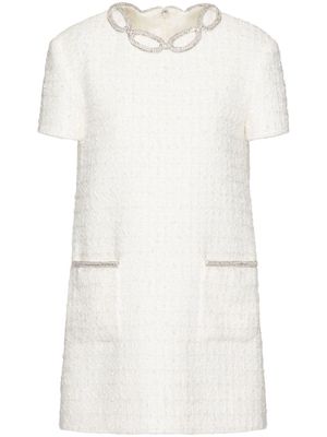 Valentino embroidered tweed minidress - White