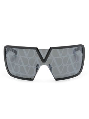Valentino Eyewear Romask monogram-print sunglasses - Black