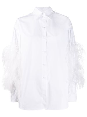 Valentino feather embellished buttoned shirt - White