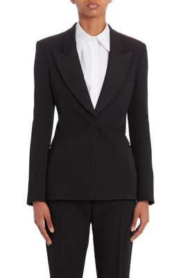 Valentino Fitted Virgin Wool Jacket in Nero