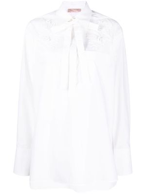 Valentino flower embroidered shirt - White