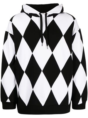 Valentino Garavani argyle-print hoodie - Black