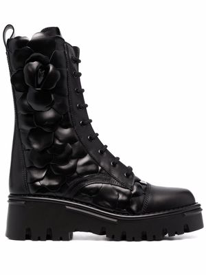 Valentino Garavani Atelier 03 Rose Edition 50mm combat boots - Black