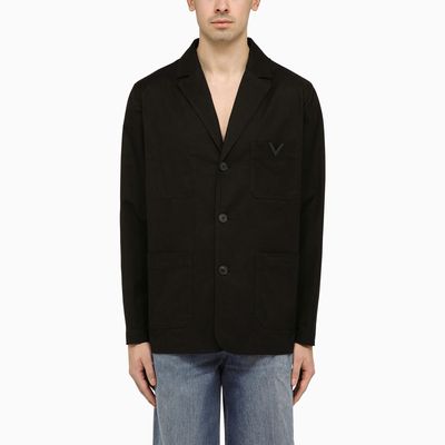 Valentino Garavani Black Single-breasted Jacket With V Detail