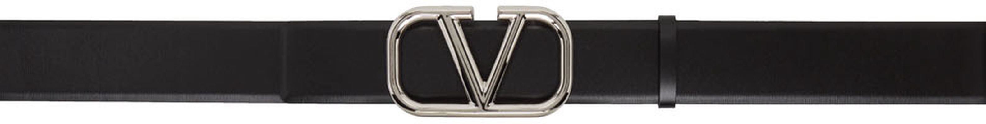 Valentino Garavani Black V-Logo Belt