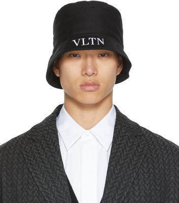Valentino Garavani Black 'VLTN' Bucket Hat