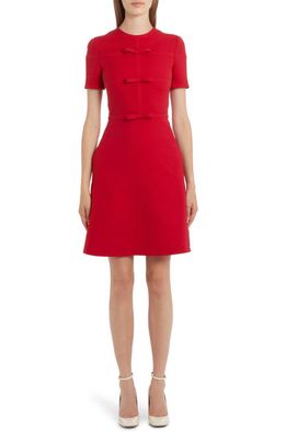 Valentino Garavani Bow Detail Crepe Couture Fit & Flare Dress in 157-Rosso