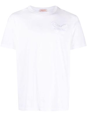 Valentino Garavani butterfly-appliqué logo-print T-shirt - White
