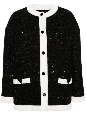Valentino Garavani caban sequinned tweed jacket - Black