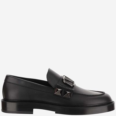 Valentino Garavani Calfskin Stud Sign Loafer