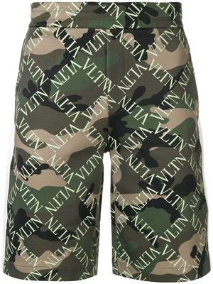 Valentino Garavani camouflage logo track shorts - Green
