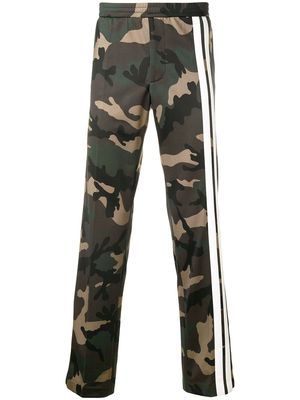 Valentino Garavani Camouflage track pants with Contrasting Side Bands - Green