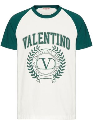 Valentino Garavani college logo-print T-shirt - White