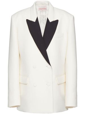 Valentino Garavani colour-block double-breasted blazer - White